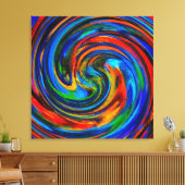 Abstracte Art Swirl Colorful Paint Background #22 Canvas Afdruk (Insitu (Woonkamer))