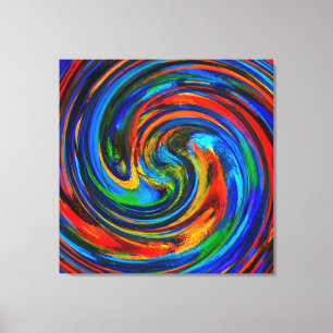 Abstracte Art Swirl Colorful Paint Background #22 Canvas Afdruk