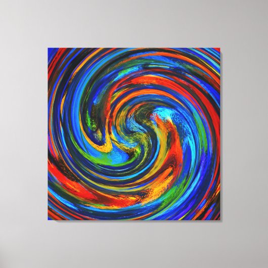 Abstracte Art Swirl Colorful Paint Background #22 Canvas Afdruk (Voorkant)
