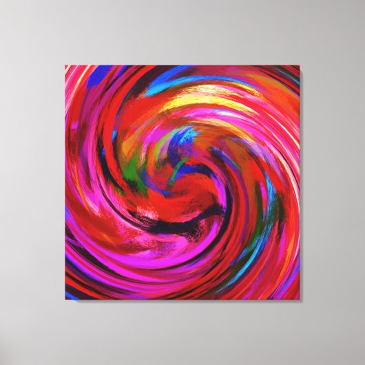 Abstracte Art Swirl Colorful Paint Background #23 Canvas Afdruk (Voorkant)