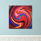 Abstracte Art Swirl Colorful Paint Background #5 Canvas Afdruk (Insitu (Houten vloer))