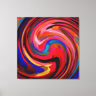 Abstracte Art Swirl Colorful Paint Background #5 Canvas Afdruk