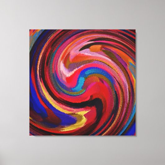 Abstracte Art Swirl Colorful Paint Background #5 Canvas Afdruk (Voorkant)