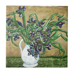 Abstracte Art Tegels, bloemen op tafel Tegeltje