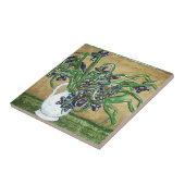 Abstracte Art Tegels, bloemen op tafel Tegeltje (Zijkant)