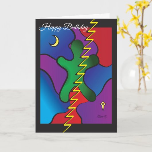 Abstracte Art Thleykaart Kaart (Gele Bloem)