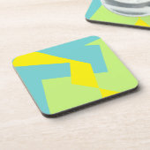 Abstracte Art Turquoise Blue Green Bier Onderzetter (Linkerzijde)