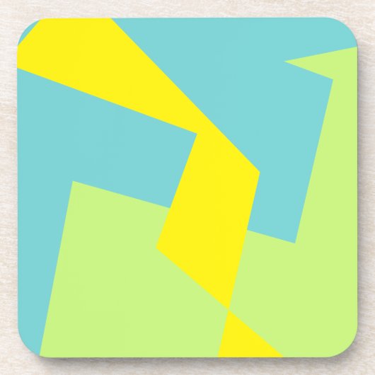 Abstracte Art Turquoise Blue Green Bier Onderzetter (Voorkant)