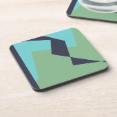 Abstracte Art Turquoise Blue Green Bier Onderzetter (Linkerzijde)