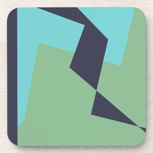 Abstracte Art Turquoise Blue Green Bier Onderzetter (Voorkant)