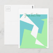 Abstracte Art Turquoise Blue Green Briefkaart (Voorkant / Achterkant)