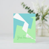 Abstracte Art Turquoise Blue Green Briefkaart (Staand voorkant)