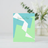 Abstracte Art Turquoise Blue Green Briefkaart (Staand voorkant)
