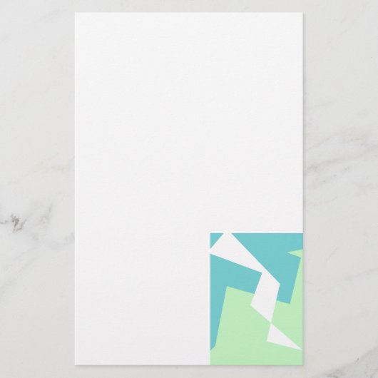 Abstracte Art Turquoise Blue Green Briefpapier (Voorkant)
