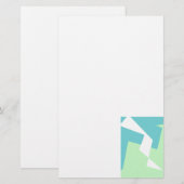Abstracte Art Turquoise Blue Green Briefpapier (Voorkant / Achterkant)