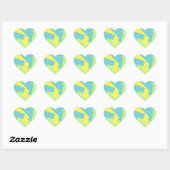 Abstracte Art Turquoise Blue Green Hart Sticker (Vel)