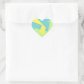 Abstracte Art Turquoise Blue Green Hart Sticker (Tas)