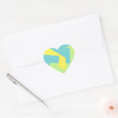 Abstracte Art Turquoise Blue Green Hart Sticker (Envelop)
