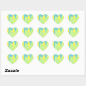 Abstracte Art Turquoise Blue Green Hart Sticker (Vel)
