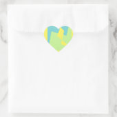 Abstracte Art Turquoise Blue Green Hart Sticker (Tas)