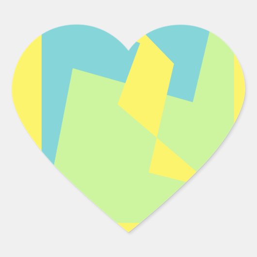 Abstracte Art Turquoise Blue Green Hart Sticker (Voorkant)