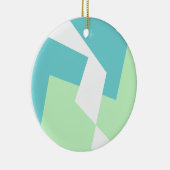 Abstracte Art Turquoise Blue Green Keramisch Ornament (Rechts)