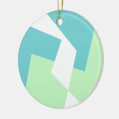 Abstracte Art Turquoise Blue Green Keramisch Ornament (Links)