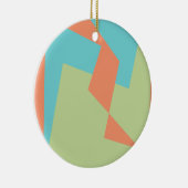 Abstracte Art Turquoise Blue Green Keramisch Ornament (Rechts)