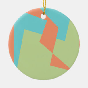 Abstracte Art Turquoise Blue Green Keramisch Ornament