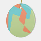 Abstracte Art Turquoise Blue Green Keramisch Ornament (Links)