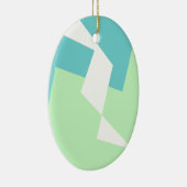 Abstracte Art Turquoise Blue Green Keramisch Ornament (Rechts)