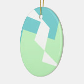 Abstracte Art Turquoise Blue Green Keramisch Ornament (Links)