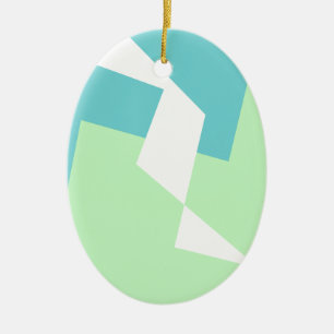 Abstracte Art Turquoise Blue Green Keramisch Ornament