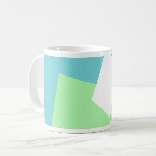 Abstracte Art Turquoise Blue Green Koffiemok (Voorkant links)