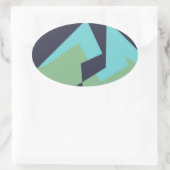 Abstracte Art Turquoise Blue Green Ovale Sticker (Tas)
