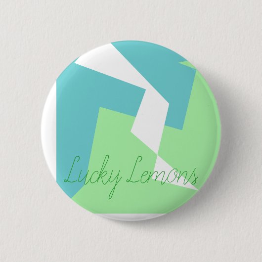 Abstracte Art Turquoise Blue Green Ronde Button 5,7 Cm (Voorkant)