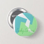 Abstracte Art Turquoise Blue Green Ronde Button 5,7 Cm (Voorkant /achterkant)