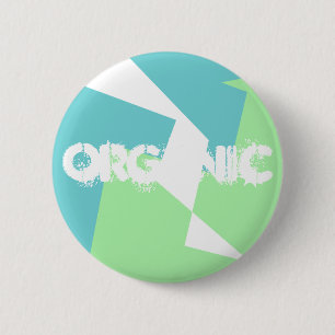 Abstracte Art Turquoise Blue Green Ronde Button 5,7 Cm