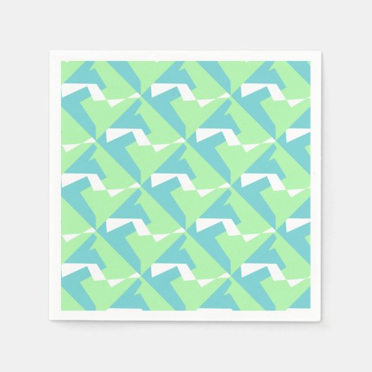 Abstracte Art Turquoise Blue Green Servet (Voorkant)