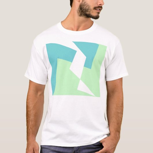 Abstracte Art Turquoise Blue Green T-shirt (Voorkant)