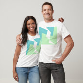 Abstracte Art Turquoise Blue Green T-shirt (Unisex)
