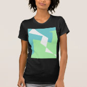 Abstracte Art Turquoise Blue Green T-shirt (Voorkant)