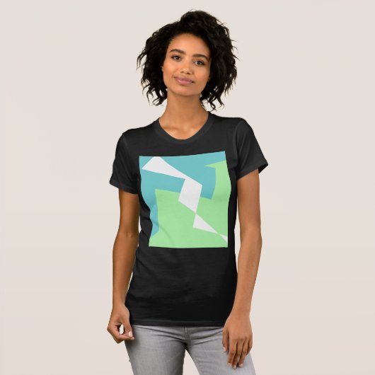 Abstracte Art Turquoise Blue Green T-shirt (Voorkant volledig)
