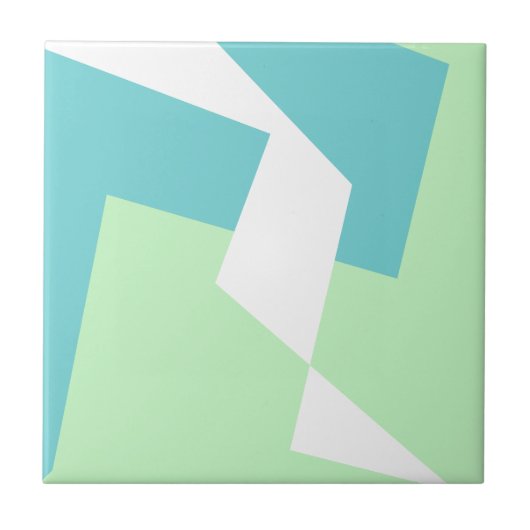 Abstracte Art Turquoise Blue Green Tegeltje (Voorkant)