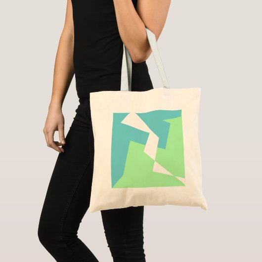 Abstracte Art Turquoise Blue Green Tote Bag (Voorkant (product))