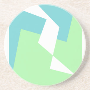 Abstracte Art Turquoise Blue Green Zandsteen Onderzetter