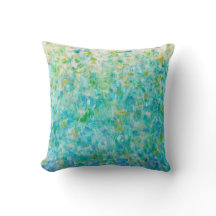 Abstracte Art Turquoise Blue Light Yellow Pillow