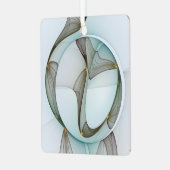 Abstracte Art Turquoise Brown Gold Elegance Square Metalen Ornament (Voorkant links)