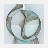 Abstracte Art Turquoise Brown Gold Elegance Square Metalen Ornament (Voorkant)