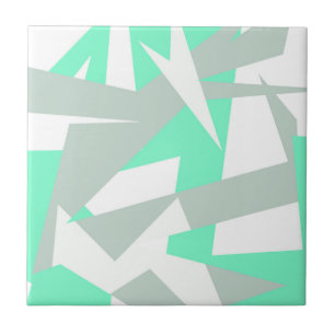 Abstracte Art Turquoise Gray White Pastel Tegeltje